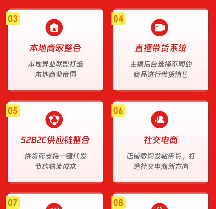 全渠道多店铺商家入驻微信小程序直播分销商城同城外卖APP源码正版系统出售