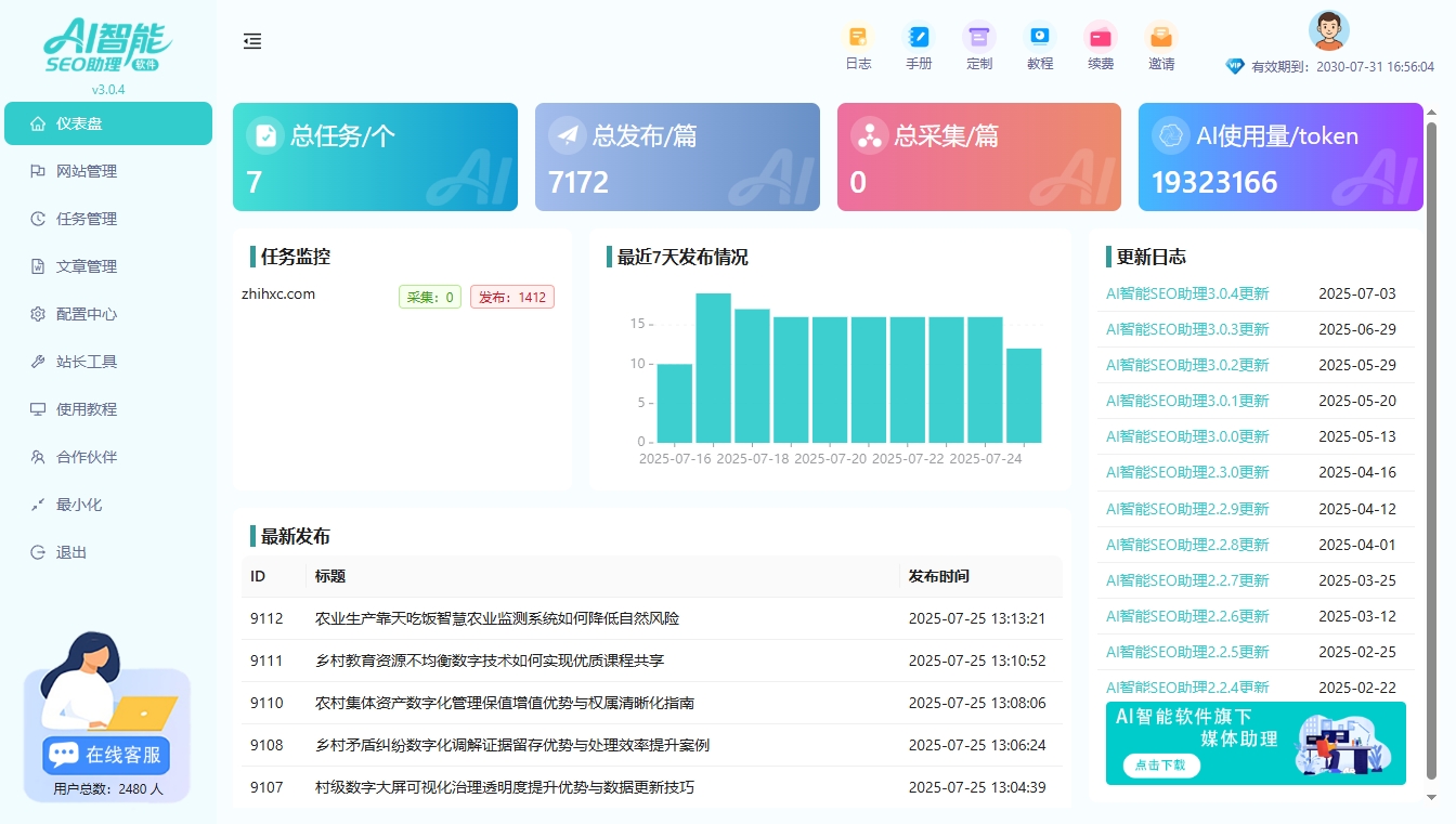 AI智能SEO助理|AI批量文章生成发布工具